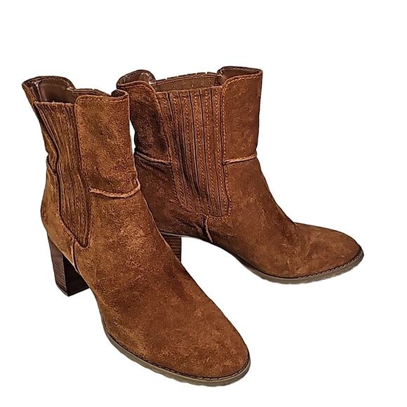 Circa Joan & David Jadine Cognac Leather Ankle Boots Womens Size 11 - Picture 1 of 14